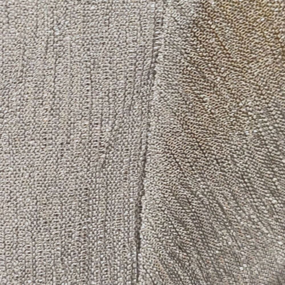 Chico's Size 0 (X-Small) Sheer Shiny Silver Blouse 2 Layers Stretch Long Sleeve - Picture 6 of 9
